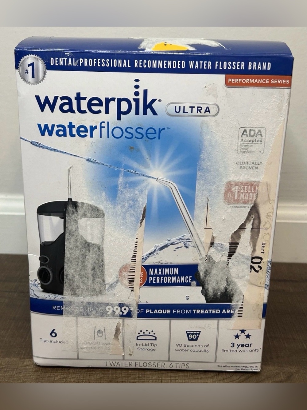 Waterpik Water Flosser Ultra WP-112W - Black OPEN BOX CONTENTS STILL SEALED